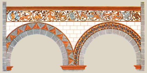Painted decoration in the nave of St Severus' Church at Boppard, Germany, (1928). Creator: Unknown.