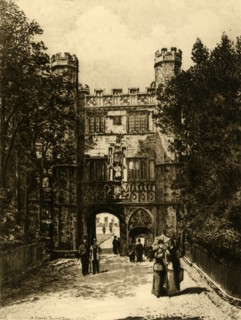 'Gateway of Trinity College, Cambridge', 1898. Creator: Unknown.