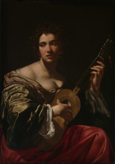 Woman Playing a Guitar, ca. 1618. Creator: Simon Vouet.