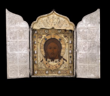 Triptych with the Mandylion, 1637. Creator: Kremlin Armory Workshops.