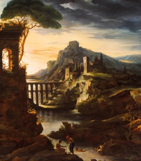 Evening: Landscape with an Aqueduct, 1818. Creator: Theodore Gericault.