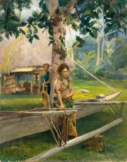 Portrait of Faase, the Taupo, or Official Virgin, of Fagaloa Bay, and Her Duenna, Samoa, 1891 (?). Creator: John La Farge.
