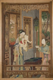 Interior with Woman, Child and Nurse, late 18th-early 19th century. Creator: Unknown.