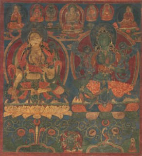 White Tara and Green Tara, 1450-1500. Creator: Unknown.