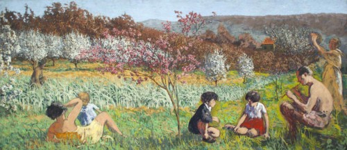 Dans le verger de l'Étang-la-Ville. Creator: Roussel, Ker-Xavier (1867-1944).