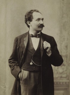 Portrait of pianist and composer Leopold Godowsky (1870-1938) , c. 1895. Creator: Dupont, Aimé (1842-1900).