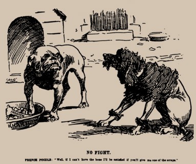 No Fight. Cartoon on the Fashoda Incident, 1898. Creator: Staniforth, Joseph Morewood (1864-1921).