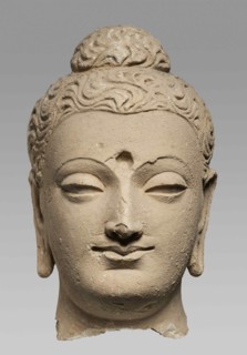 Buddha Head, 3rd-4th cent.. Creator: Central Asian Art.