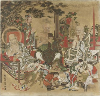 The Sixteen Arhats (Juroku Rakan). Creator: Kazunobu, Kano (1816-1863).