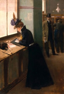 At the Telegraph. Creator: Béraud, Jean (1849-1936).