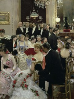 La soirée - Autour du piano , c. 1880. Creator: Béraud, Jean (1849-1936).
