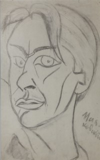 Poet Vladimir Mayakovsky (1893-1930), 1913. Creator: Kulbin, Nikolai Ivanovich (1868-1917).