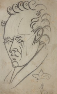 Portrait of the poet Vasili Kamensky (1884-1961), 1913. Creator: Kulbin, Nikolai Ivanovich (1868-1917).