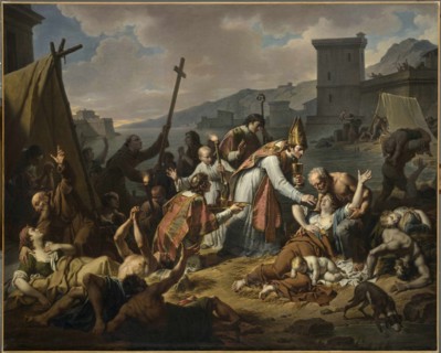 Monsiau, Le Dévouement de Monseigneur de Belzunce durant la peste de Marseille en 1720