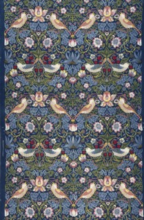 Strawberry Thief. Decorative fabric, 1883. Creator: Morris, William (1834-1896).