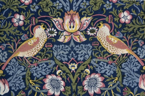 Strawberry Thief. Decorative fabric, 1883. Creator: Morris, William (1834-1896).