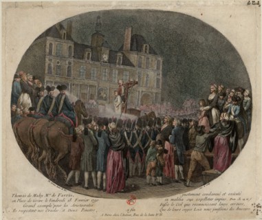 The Execution of Thomas de Mahy, Marquis de Favras (1744-1790), February 18, 1790, 1790. Creator: Caresme, Jacques Philippe (1734-1796).