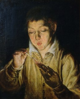 El Soplón (Boy Blowing on a Taper), ca 1571-1572. Creator: El Greco, Dominico (1541-1614).