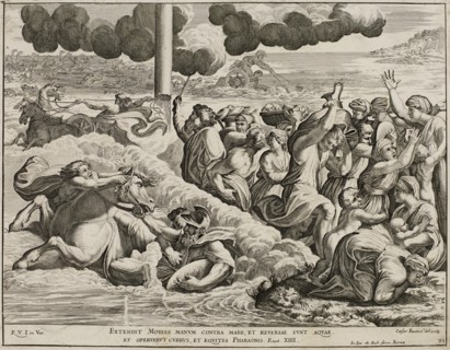 The Israelites crossing of the Red Sea (after fresco by Raphael). Creator: Fantetti, Cesare (1660-1740).