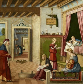 The Nativity of the Blessed Virgin Mary, ca 1502-1504. Creator: Carpaccio, Vittore (1460-1526).