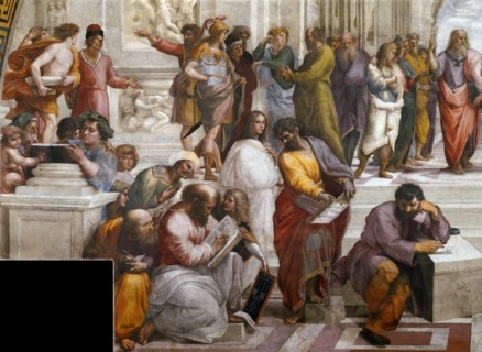 The School of Athens. Detail. (Fresco in Stanza della Segnatura), ca 1510-1511. Creator: Raphael (Raffaello Sanzio da Urbino) (1483-1520).