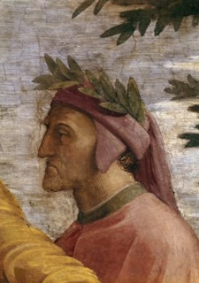 Disputa. Detail: Dante Alighieri (Fresco in Stanza della Segnatura), ca 1510-1511. Creator: Raphael (Raffaello Sanzio da Urbino) (1483-1520).