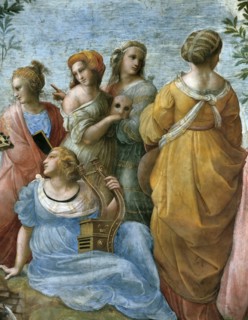 The Parnassus. Detail. (Fresco in Stanza della Segnatura), ca 1510-1511. Creator: Raphael (Raffaello Sanzio da Urbino) (1483-1520).