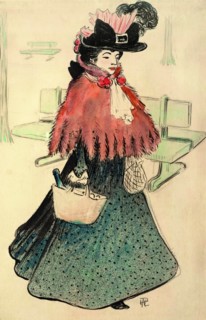 The Beautiful Jewess Goes Shopping. Le Rire magazine, 1896. Creator: Hermann-Paul, René Georges (1864-1940).