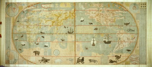 Kunyu Wanguo Quantu (Map of the Myriad Countries of the World), 1602. Creator: Ricci, Matteo (1552-1610).