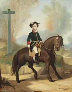 Equestrian portrait of Louis-Napoléon Bonaparte (1856-1879), Prince Imperial , 1861. Creator: Masson, Bénédict (1819-1893).