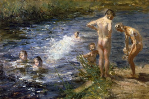 Boys at the river, 1899. Creator: Ciardi, Beppe (Giuseppe) (1875-1932).