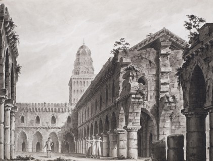 Stage design for the Opera seria "Le zingare dell'Asturia" by Carlo Evasio Soliva. Teatro alla Scala Creator: Sanquirico, Alessandro (1777-1849).