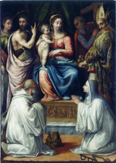 The Virgin with Saints Christina of Bolsena, John the Baptist, Philip, Nicholas?, 1540. Creator: Salviati (Rossi), Francesco (1510-1563).