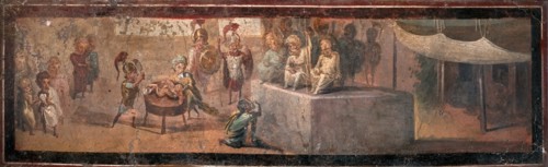 The Judgment of Solomon, 1st millennium. Creator: Roman-Pompeian wall painting.