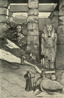 Statues in the Luxor Temple, Egypt, 1898. Creator: Christian Wilhelm Allers.