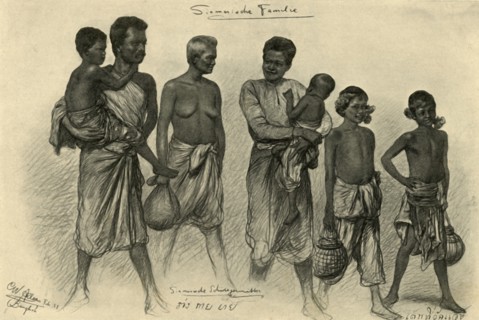 Siamese family, Bangkok, 1898. Creator: Christian Wilhelm Allers.