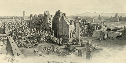 Ruined temples at Karnak, Egypt, 1898. Creator: Christian Wilhelm Allers.