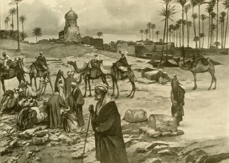 Caravan at Mît-Rahîne, 1898.  Creator: Christian Wilhelm Allers.