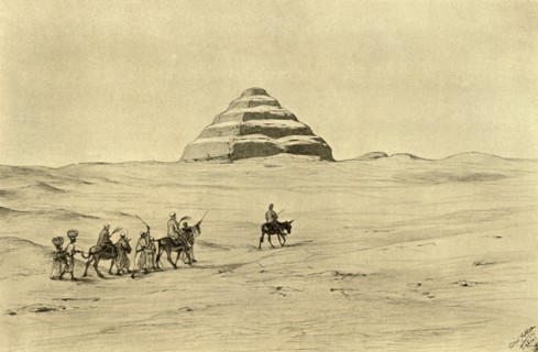 Pyramid of Djoser at Saqqara, near Cairo, Egypt, 1898.  Creator: Christian Wilhelm Allers.