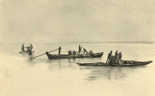 Fishing boats, Ceylon, 1898.  Creator: Christian Wilhelm Allers.