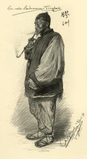 Man smoking a pipe, Tsingtao, China, 1898. Creator: Christian Wilhelm Allers.