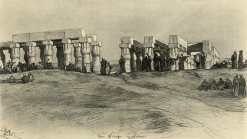 Temple ruins, Luxor, Egypt, 1898.  Creator: Christian Wilhelm Allers.
