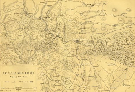 Map of the Battle of Wissembourg, 4 August 1870, (c1872).  Creator: R. Walker.
