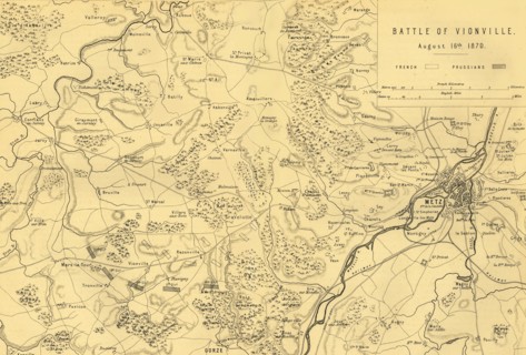 Map of the Battle of Vionville, 16 August 1870, (c1872).  Creator: R. Walker.
