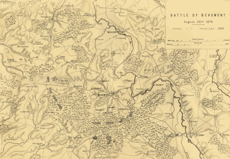 Map of the Battle of Beaumont, 30 August 1870, (c1872).  Creator: R. Walker.