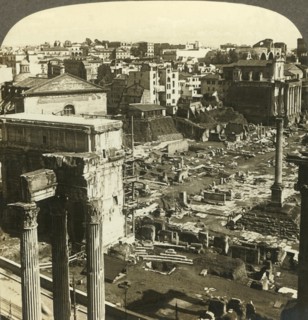 'Temple of Vespasian and Arch of Severus, east from Capitol, Rome, Italy', c1909. Creator: Unknown.