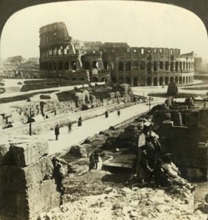 'A mighty monument to pagan brutality - the Colosseum (E.) at Rome', c1909. Creator: Unknown.