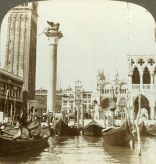 'The Lion of Venice beside San Marco, (north), Italy', c1909. Creator: Unknown.