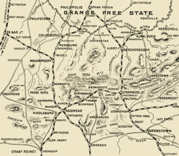 'Map Illustrating the Operations on the South of the Orange River', 1900. Creator: Unknown.