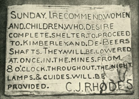'Placard Erected by Mr. Rhodes', 1900. Creator: Hancox.